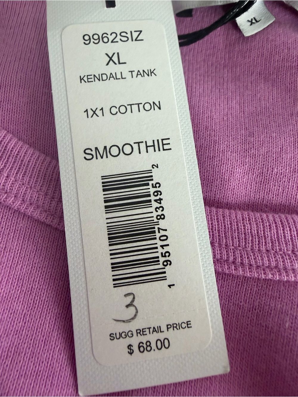 NWT Michael Stars Kendall Tank size XL Smoothie Pink Cotton Sleeveless Crop Top - Picture 4 of 5
